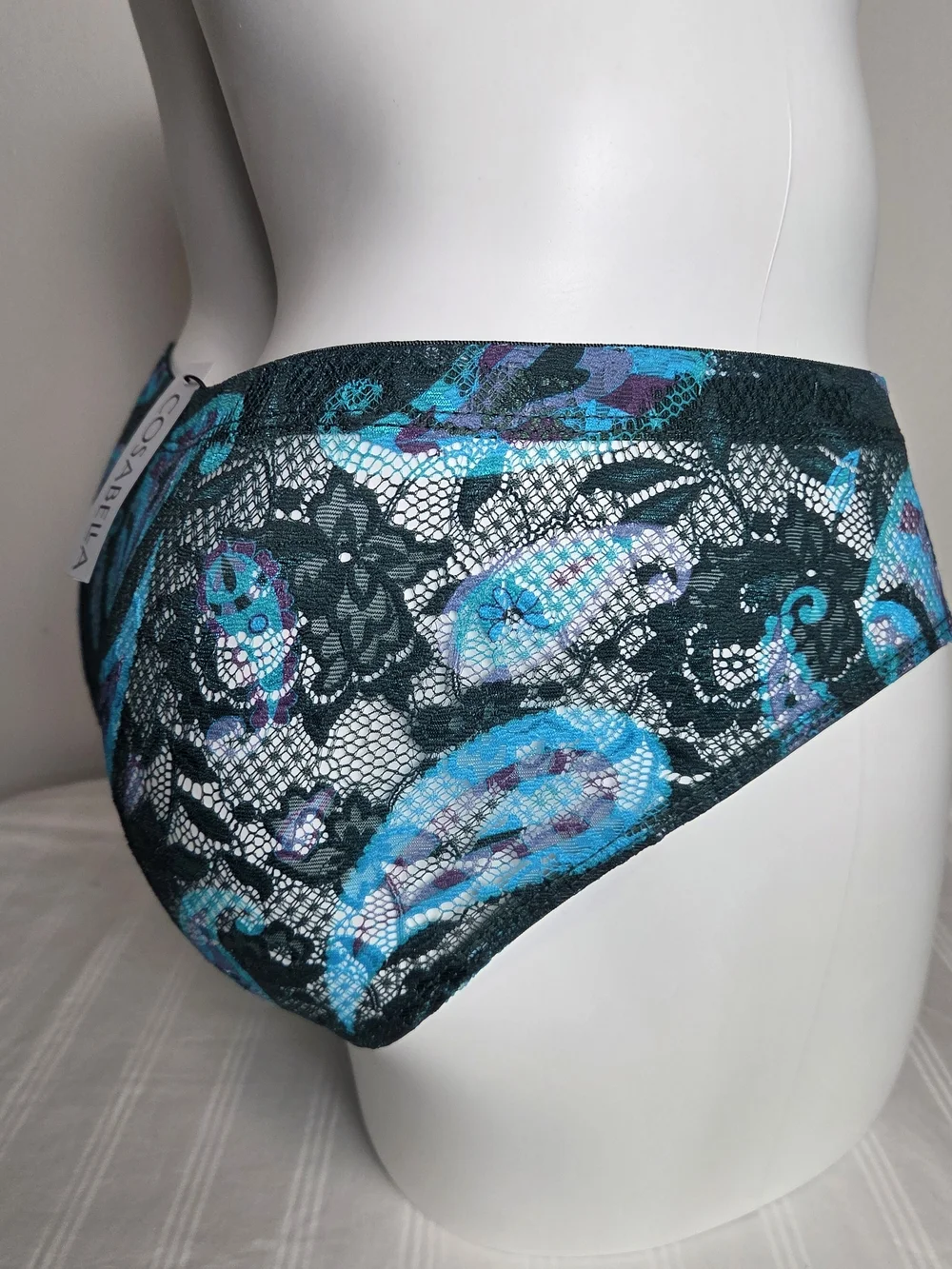 Cosabella Men's Printed Briefs - Teal & Black